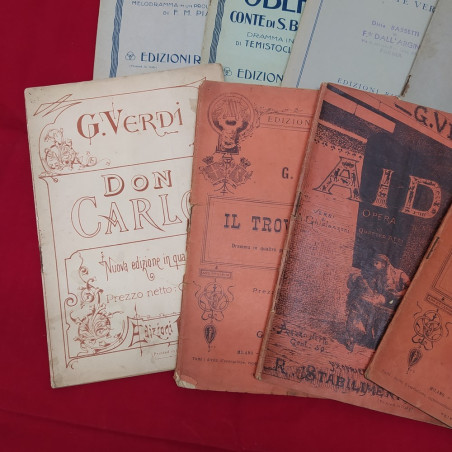 Lotto di 13 libretti opere liriche Giuseppe Verdi primi anni del 900