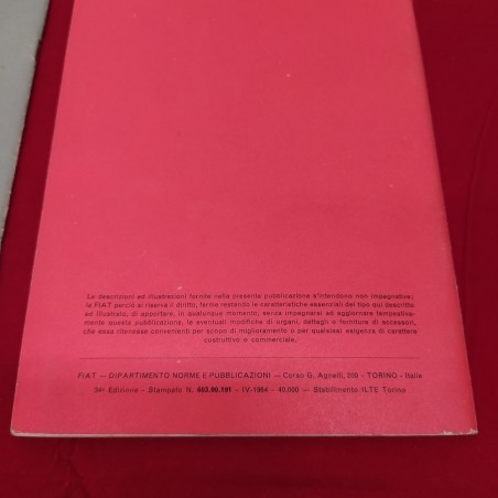 Lotto di 2 libretti FIAT Consigli agli utenti e uso manutenzione 600D