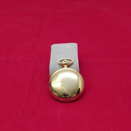 Coppia di orologi da taschino movimento quarzo, casse colore oro