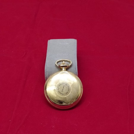Coppia di orologi da taschino movimento quarzo, casse colore oro