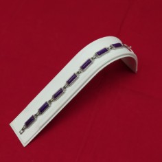 Bracciale in acciaio con pietre viola lunghezza 18 cm 2
