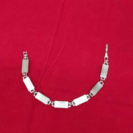 Bracciale in acciaio con pietre viola lunghezza 18 cm