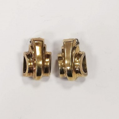 Coppia orecchini in argento dorato anni 30/40 con clip