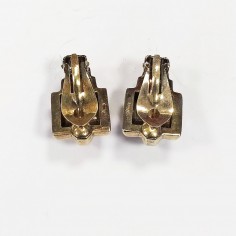 Coppia orecchini in argento dorato anni 30/40 con clip 2