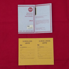 Lotto di 2 certificati di garanzia LEICA tedesco e italiano, non compilati 2