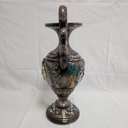 Vaso policromo Ceramica Titano San Marino h 42 cm