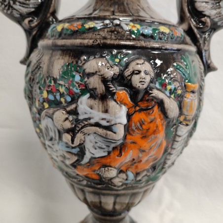 Vaso policromo Ceramica Titano San Marino h 42 cm