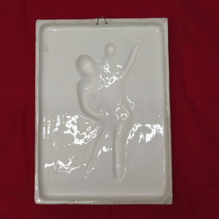 Formella in ceramica 28x39 cm San Cristoforo con il Bambino Gesù