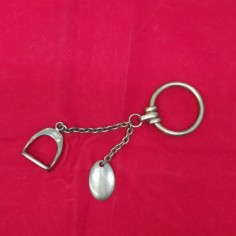 Portachiavi in argento anello e staffa da cavallo 25 grammi 11 cm