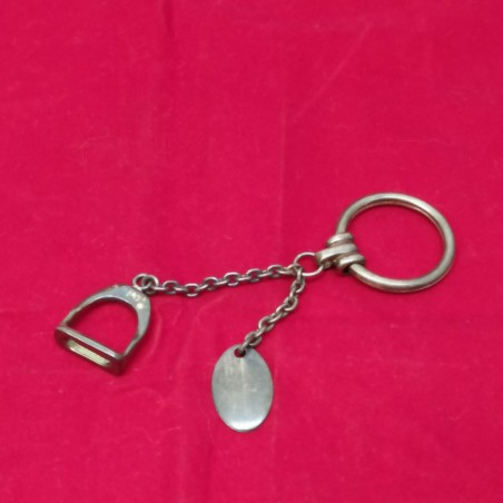 Portachiavi in argento anello e staffa da cavallo 25 grammi 11 cm