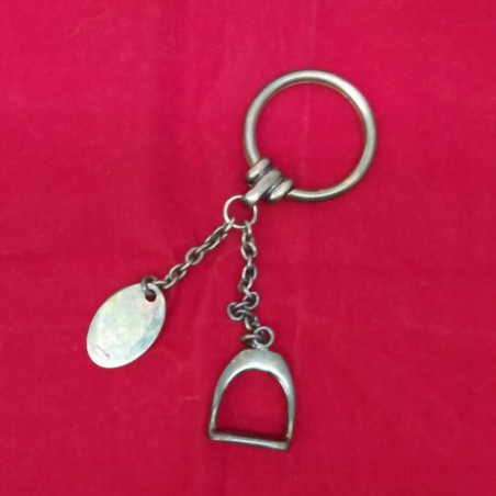 Portachiavi in argento anello e staffa da cavallo 25 grammi 11 cm