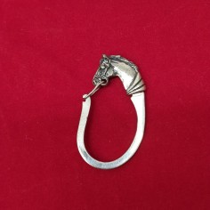 Portachiavi in argento anello con testa di cavallo 11,5 gr 2