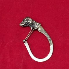 Portachiavi ad anello in argento con testa di cane 13,9 gr 2