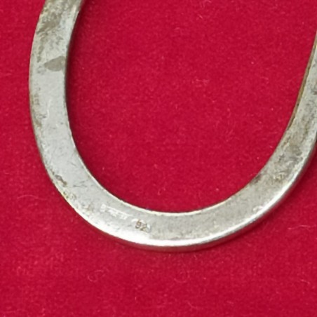 Portachiavi ad anello in argento con testa di cane 13,9 gr