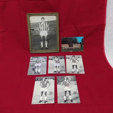 Lotto di 7 fotografie o cartoline giocatori Juventus autografate
