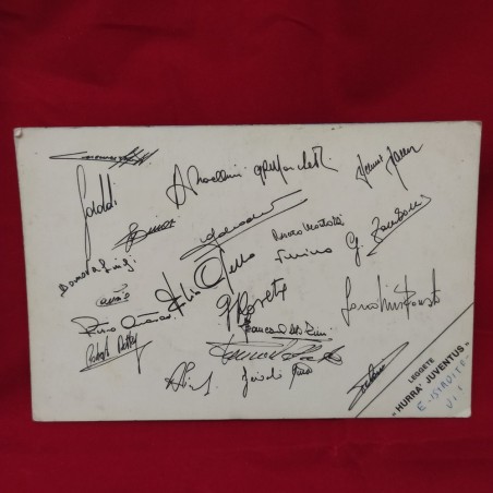 Lotto di 7 fotografie o cartoline giocatori Juventus autografate