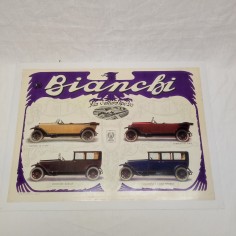 EDOARDO BIANCHI Poster pubblicitario LA VETTURA TIPO 20 anno 1925 2