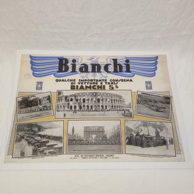 EDOARDO BIANCHI poster pubbicitario automobili S5 anno 1937