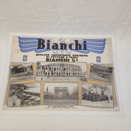 EDOARDO BIANCHI poster pubbicitario automobili S5 anno 1937