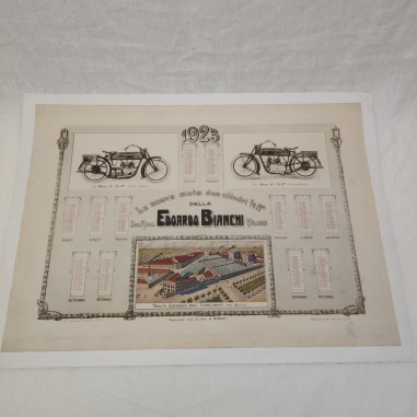 EDOARDO BIANCHI calendario pubblicitario motociclette 1923