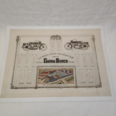 EDOARDO BIANCHI calendario pubblicitario motociclette 1923
