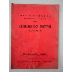 MIETITREBBIATRICE SEMOVENTE FAHR MD. 5 LIBRETTO USO MANUTENZIONE 24 PAG.
