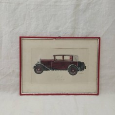 Disegno auto O.M. tipo 655 N-5 del 1932 BRUNO SACCO con cornice 35,5 x 26 cm