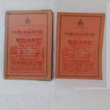 Due fascicoli PIANTA CITTA' MILANO anno 1966 elenco vie e pianta generale