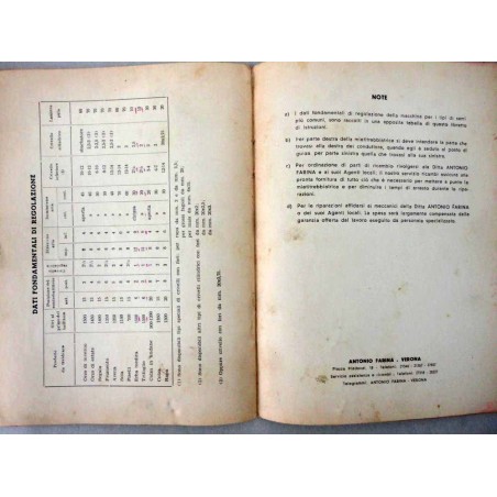 MIETITREBBIATRICE SEMOVENTE FAHR MD. 5 LIBRETTO USO MANUTENZIONE 24 PAG.