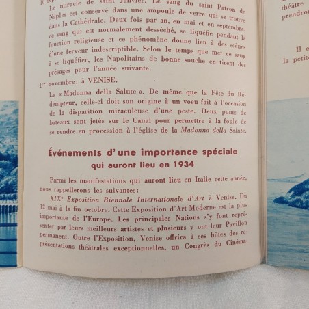 Opuscolo ETE ET AUTOMNE EN ITALIE  Edizione ENIT 1934-XII