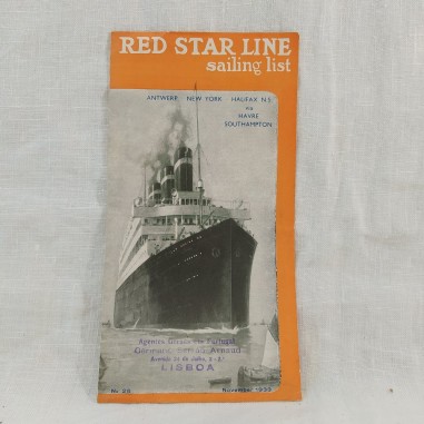 Pieghevole opuscolo lineee marittime RED STAR LINE 19,5x10 cm