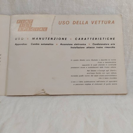 Libretto uso manutenzione FIAT 125 SPECIAL 1971 Buono