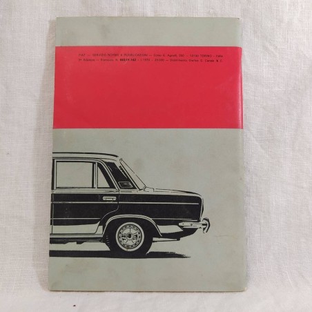 Libretto uso manutenzione FIAT 125 SPECIAL 3° edizione 1970 Buono