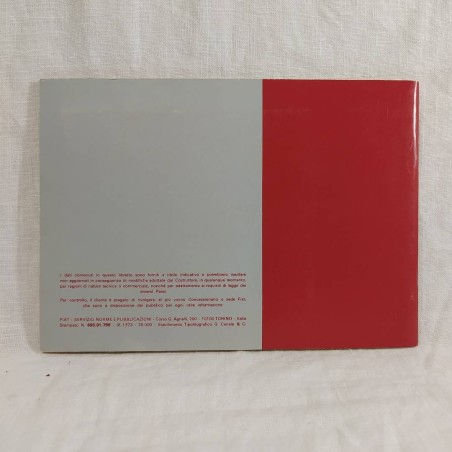 Libretto uso manutenzione FIAT 124 Special & T 5° edizione 1973 Eccellente