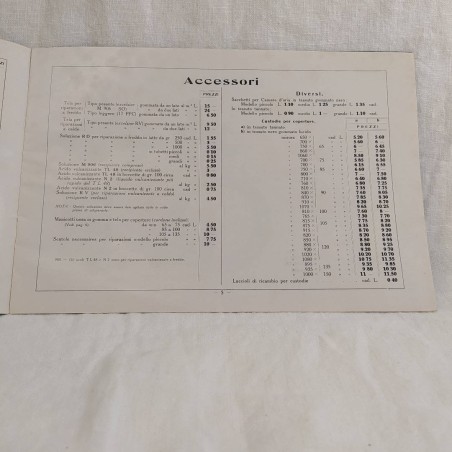 PIRELLI listino accessori per automobili n° 60 anno 1913 buono