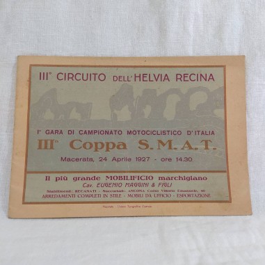 Programma III Circuito dell'HELVIA RECINA Campionato motociclistico 1927
