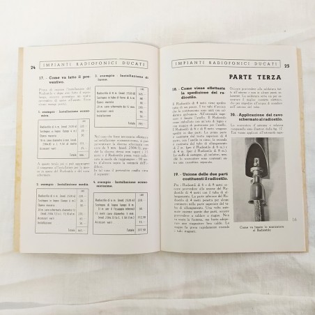 Opuscolo tecnico Impianti Radiofonici Ducati Edizione speciale EIAR 1937