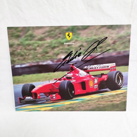Foto stampata su cartoncino FERRARI con autografo originale Eddie Irvine