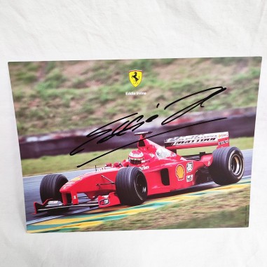 Fotografia FERRARI Formula 1 n° 4 anno 1999 Eddie Irvine autografo originale