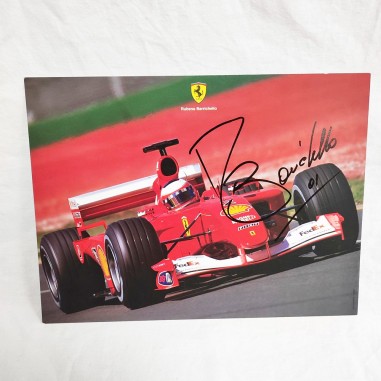 Fotografia FERRARI Formula 1 anno 2001 Rubens Barrichello autografo originale