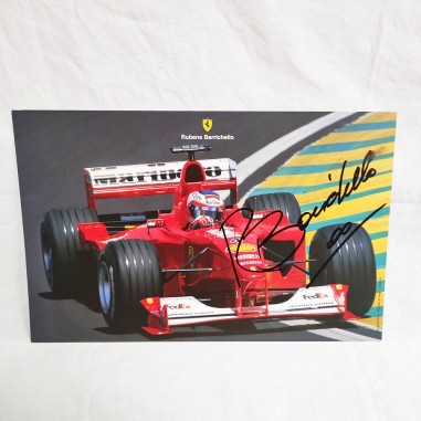 Fotografia FERRARI Formula 1 anno 2000 Rubens Barrichello autografo originale