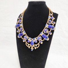 Collana in zirconi e lapislazzuli e metallo dorato 2