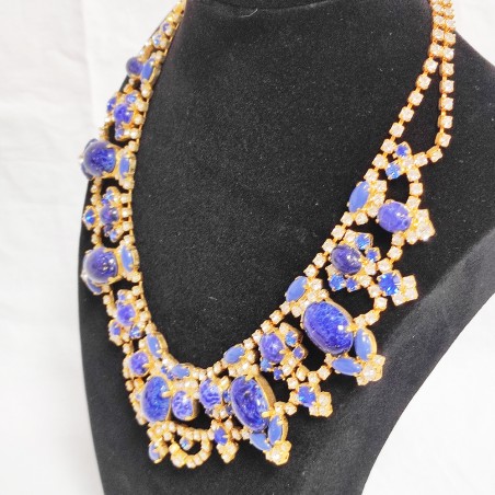 Collana in zirconi e lapislazzuli e metallo dorato