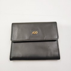 Portafoglio in pelle nera Dupont unisex rettangolare 13x10 cm