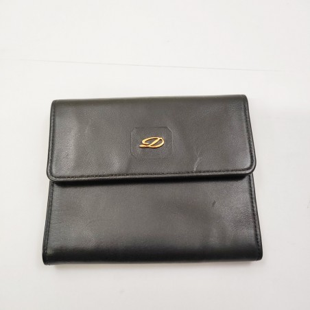 Portafoglio in pelle nera Dupont unisex rettangolare 13x10 cm