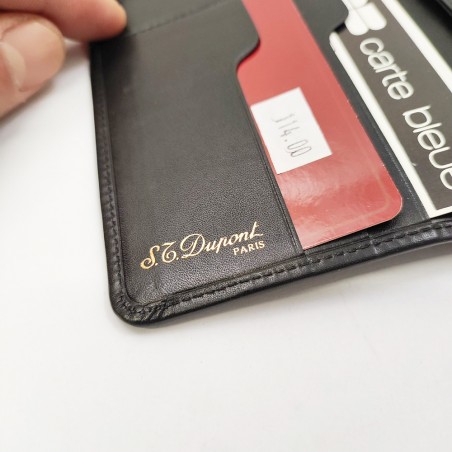 Portafoglio in pelle nera Dupont unisex rettangolare 13x10 cm