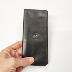 Portafoglio porta carte di credito in pelle nera Dupont 18x8 cm 2
