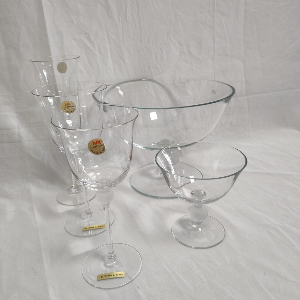 Servizio bicchieri cristallo 36 pezzi + 12 coppette + coppa grande