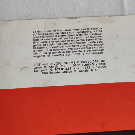 Fiat 128 Rally Libretto uso manutenzione 2° edizione1972 molto buono