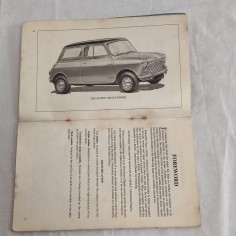 Austin Mini Cooper Driver's Handbook inglese, 1961 macchie di ruggine 2